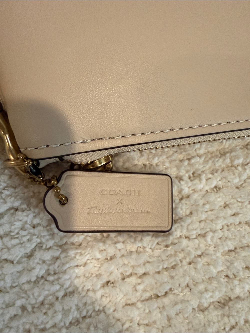 Coach x Tom Wesselmann Smoking Lips Large Leather Zip Pouch Clutch - Picture 2 of 4